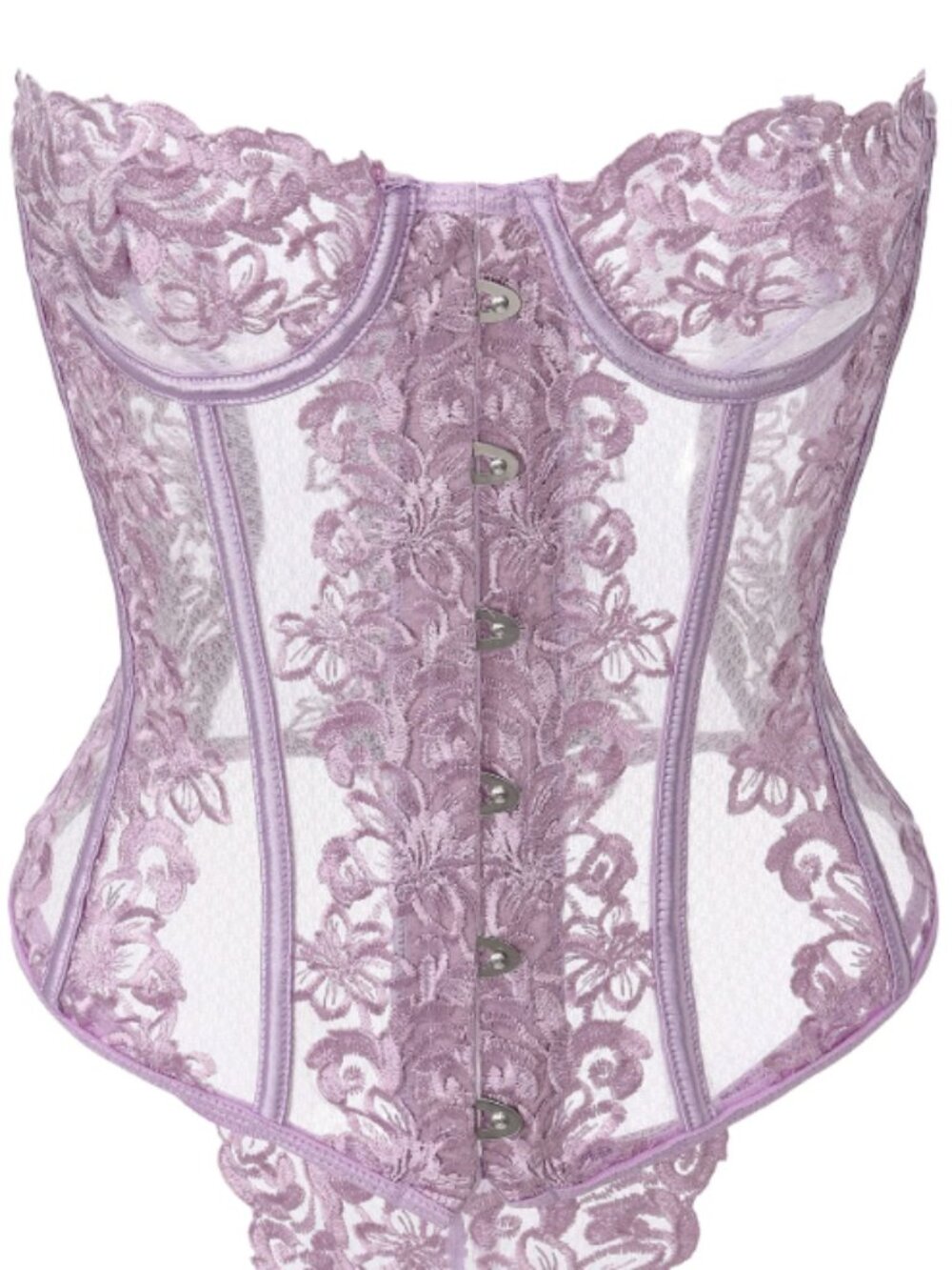 DOLLS KILL SUGAR THRILLZ Palace Bedchamber Corset Bustier Top Lavender Purple XL